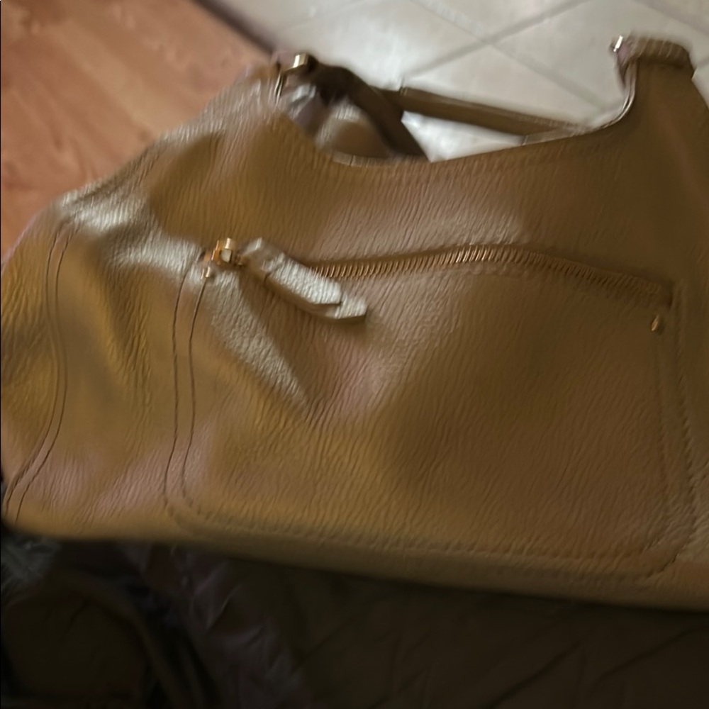 Cole Haan Tan Leather Shoulder Bag with Smooth Finish